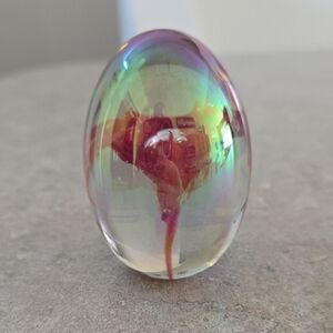 MSH 84' Iridescent Glass Egg Paperweight